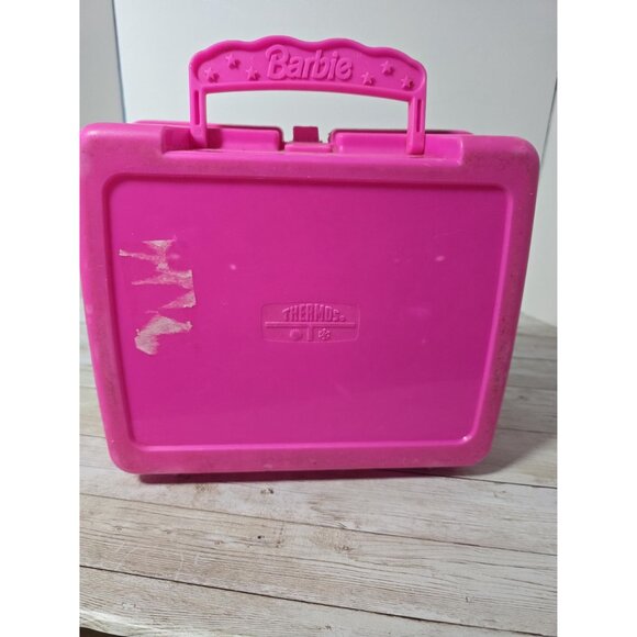 Barbie Thermos‎ lunch Box Pink Vintage 1990’s Collectible 1998 Pink Flower - Picture 3 of 5